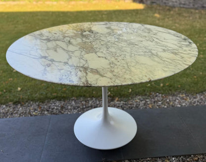 Vintage Tulip Esstisch von Eero Saarinen für Knoll International, Arabescato Marmor
