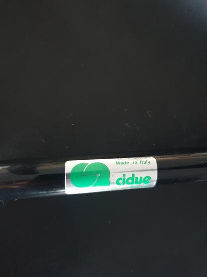 Vintage Stuhl von Giorgio Cattelan für Cidue schwarz Leder