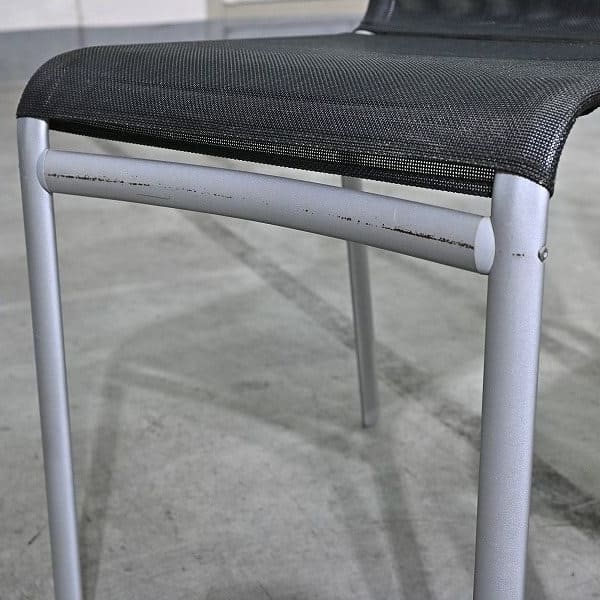 Vintage Stuhl Net Dining Chair von Bontempi Casa Set von 4 stapelbar, Mesh, Schwarz