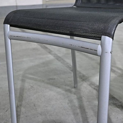 Vintage Stuhl Net Dining Chair von Bontempi Casa Set von 4 stapelbar, Mesh, Schwarz