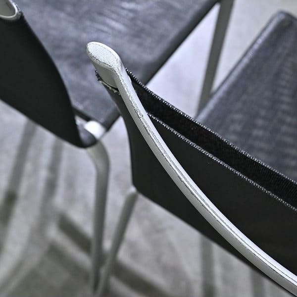 Vintage Stuhl Net Dining Chair von Bontempi Casa Set von 4 stapelbar, Mesh, Schwarz