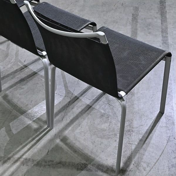 Vintage Stuhl Net Dining Chair von Bontempi Casa Set von 4 stapelbar, Mesh, Schwarz