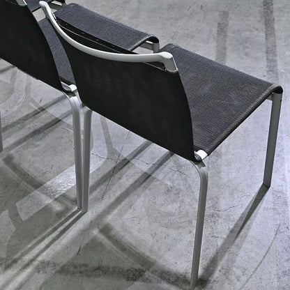 Vintage Stuhl Net Dining Chair von Bontempi Casa Set von 4 stapelbar, Mesh, Schwarz