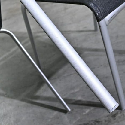 Vintage Stuhl Net Dining Chair von Bontempi Casa Set von 4 stapelbar, Mesh, Schwarz