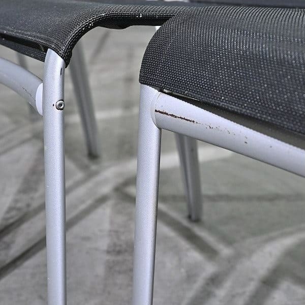 Vintage Stuhl Net Dining Chair von Bontempi Casa Set von 4 stapelbar, Mesh, Schwarz