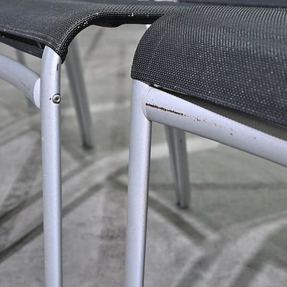 Vintage Stuhl Net Dining Chair von Bontempi Casa Set von 4 stapelbar, Mesh, Schwarz