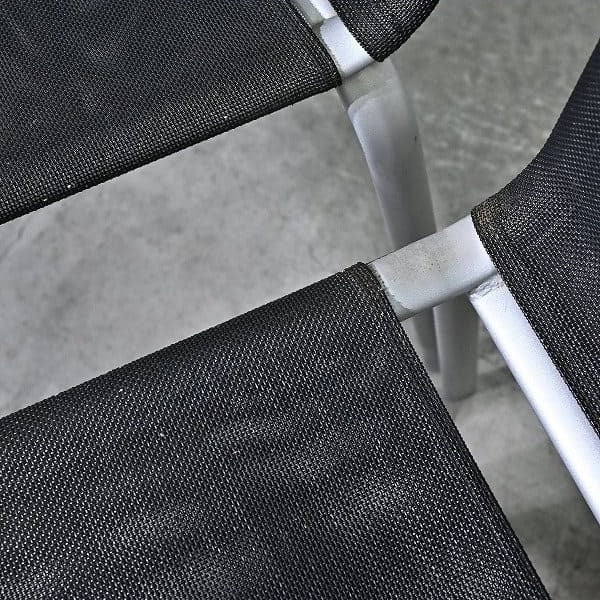 Vintage Stuhl Net Dining Chair von Bontempi Casa Set von 4 stapelbar, Mesh, Schwarz
