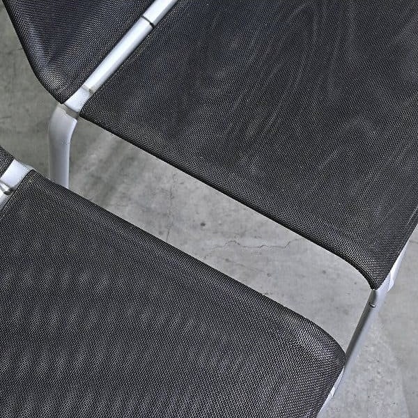 Vintage Stuhl Net Dining Chair von Bontempi Casa Set von 4 stapelbar, Mesh, Schwarz