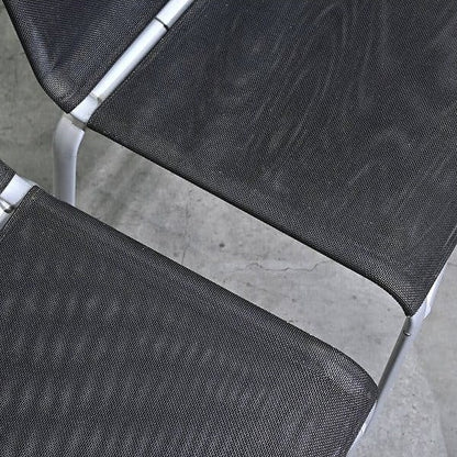 Vintage Stuhl Net Dining Chair von Bontempi Casa Set von 4 stapelbar, Mesh, Schwarz