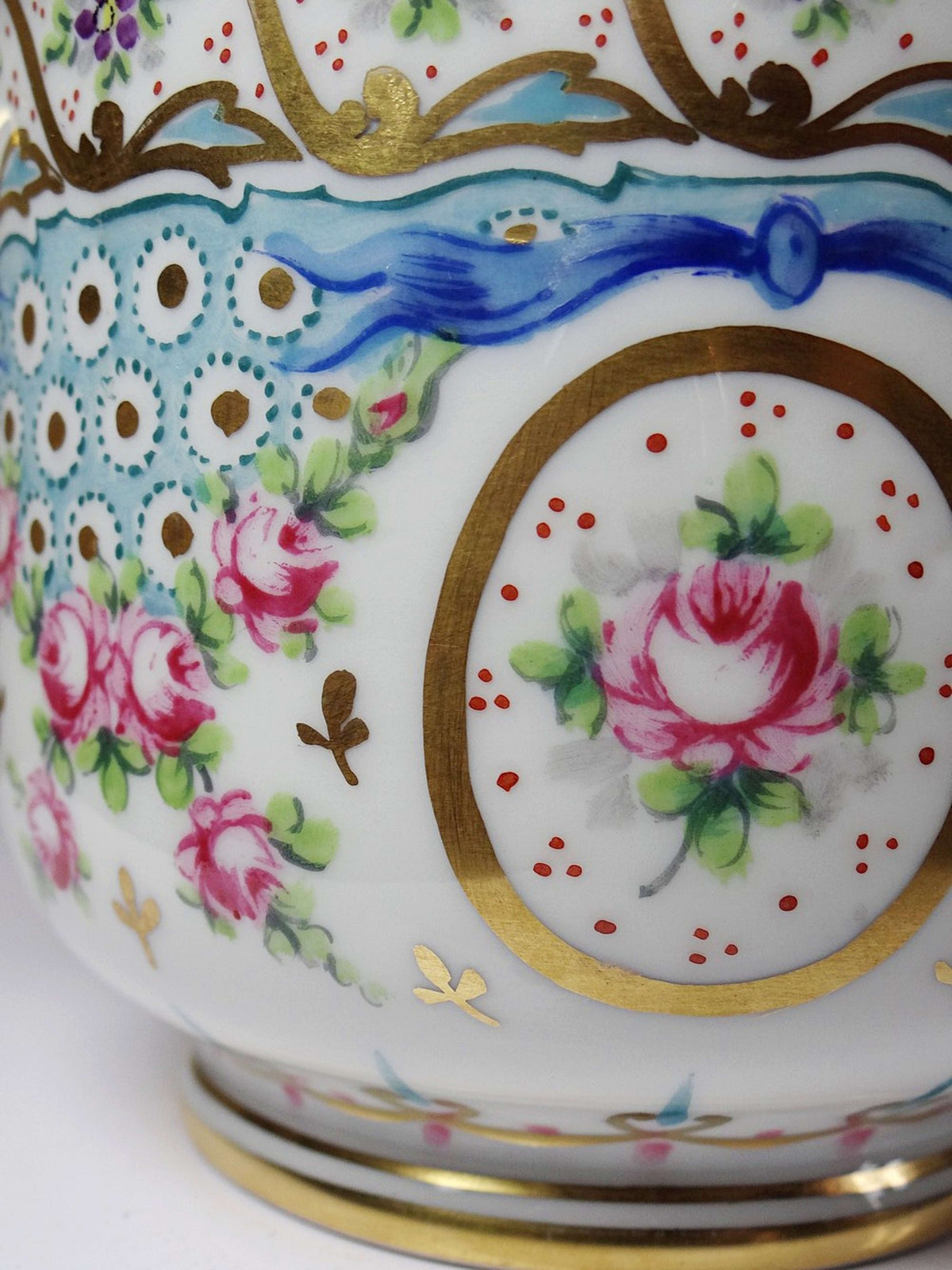 Vintage Porzellan-Übertopf von M. Carpezat Limoges, handbemalt, Art Nouveau