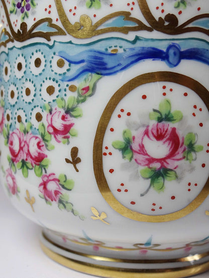 Vintage Porzellan-Übertopf von M. Carpezat Limoges, handbemalt, Art Nouveau