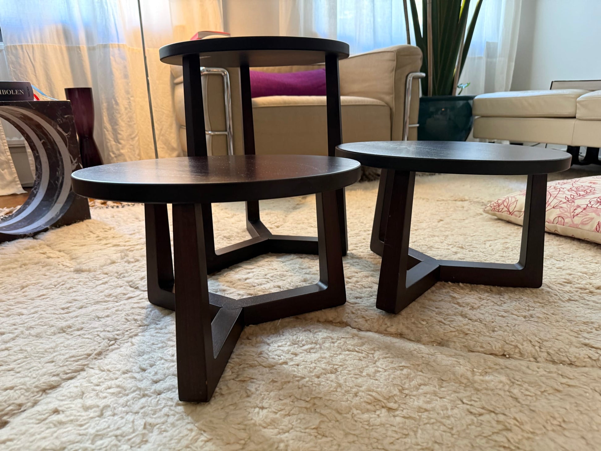 Set von 3 Vintage Beistelltisch "Jiff" von Flexform