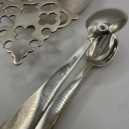 Vintage Set von 3 Cartier Schale, Untersetzer und Elefanten-Löffelzange von Cartier