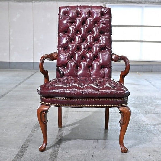 Vintage Sessel Chesterfield Highback von unbekannt für unbekannt, Einzelstück, Knopfheftung