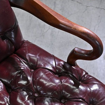 Vintage Sessel Chesterfield Highback von unbekannt für unbekannt, Einzelstück, Knopfheftung