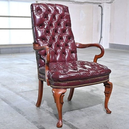 Vintage Sessel Chesterfield Highback von unbekannt für unbekannt, Einzelstück, Knopfheftung