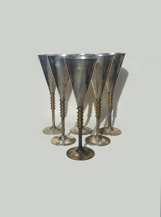 Set von 6 Vintage Champagnerschale