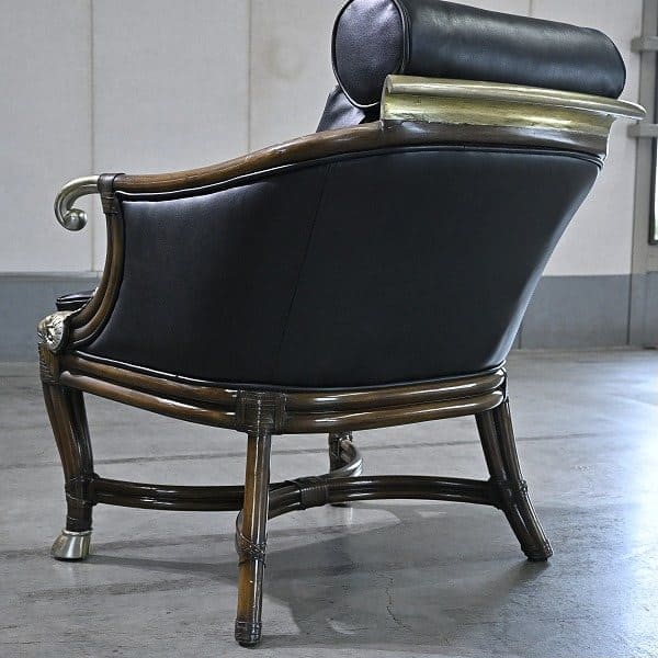 Vintage Loungechair von Maitland-Smith mit Messing-Applikationen