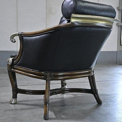 Vintage Loungechair von Maitland-Smith mit Messing-Applikationen
