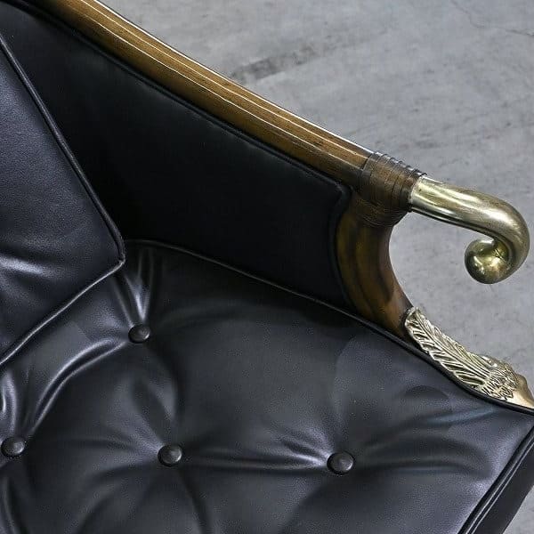 Vintage Loungechair von Maitland-Smith mit Messing-Applikationen