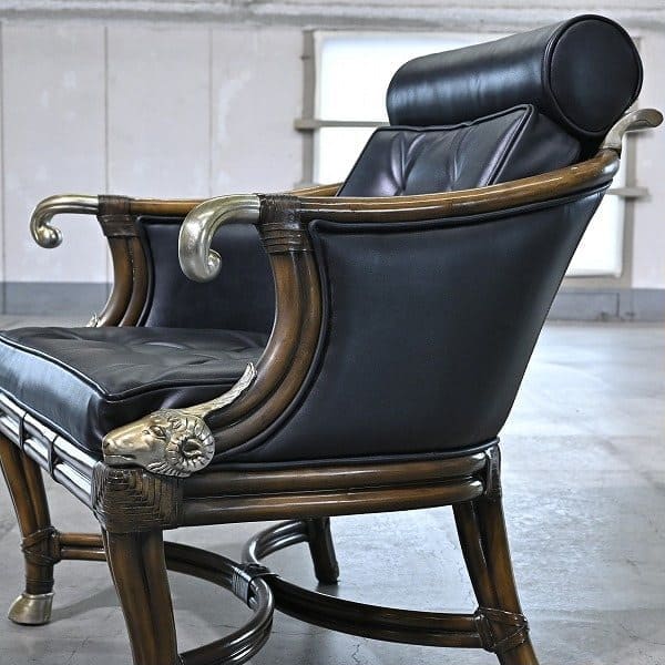 Vintage Loungechair von Maitland-Smith mit Messing-Applikationen