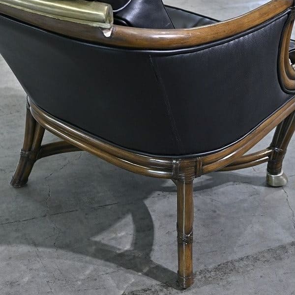 Vintage Loungechair von Maitland-Smith mit Messing-Applikationen