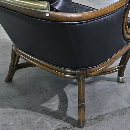 Vintage Loungechair von Maitland-Smith mit Messing-Applikationen