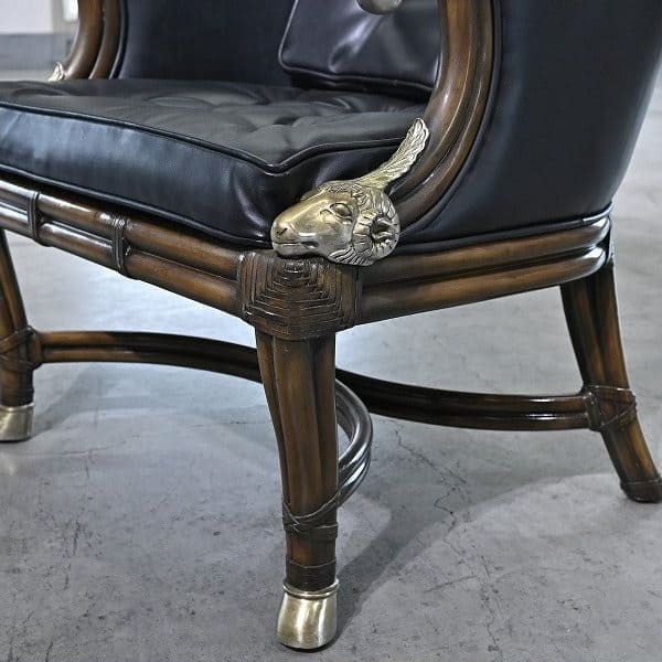 Vintage Loungechair von Maitland-Smith mit Messing-Applikationen