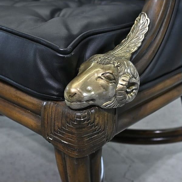 Vintage Loungechair von Maitland-Smith mit Messing-Applikationen