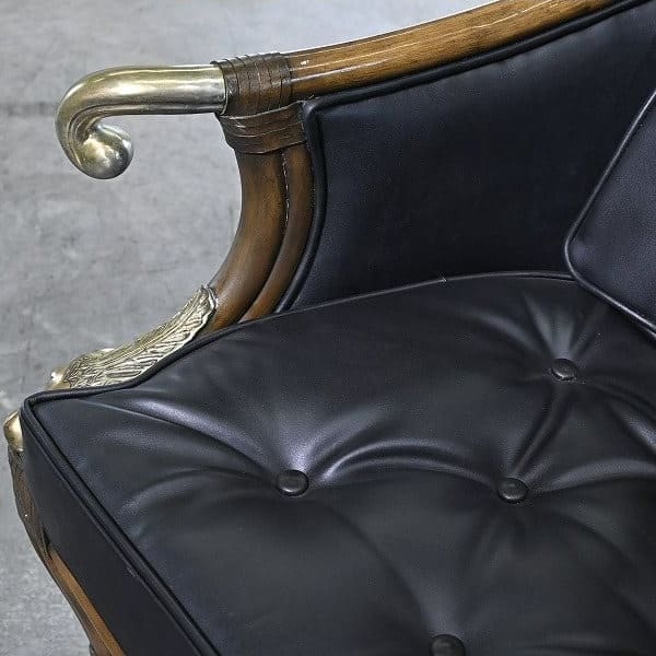 Vintage Loungechair von Maitland-Smith mit Messing-Applikationen