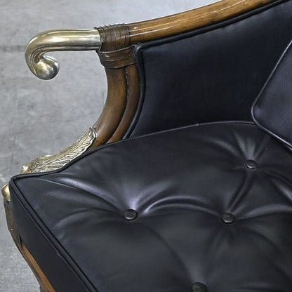 Vintage Loungechair von Maitland-Smith mit Messing-Applikationen