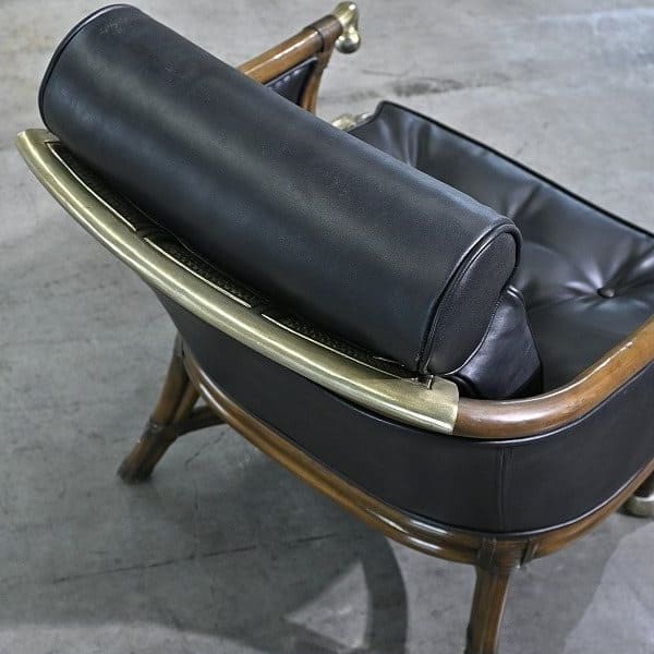 Vintage Loungechair von Maitland-Smith mit Messing-Applikationen
