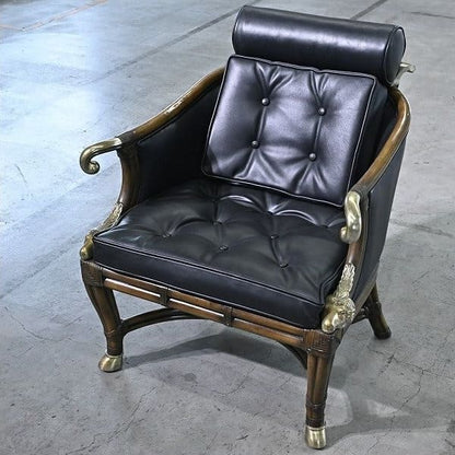 Vintage Loungechair von Maitland-Smith mit Messing-Applikationen