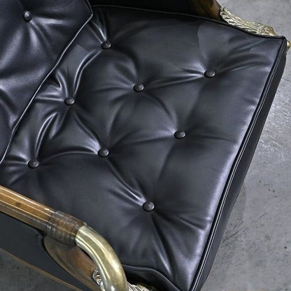 Vintage Loungechair von Maitland-Smith mit Messing-Applikationen