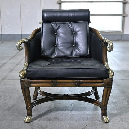 Vintage Loungechair von Maitland-Smith mit Messing-Applikationen