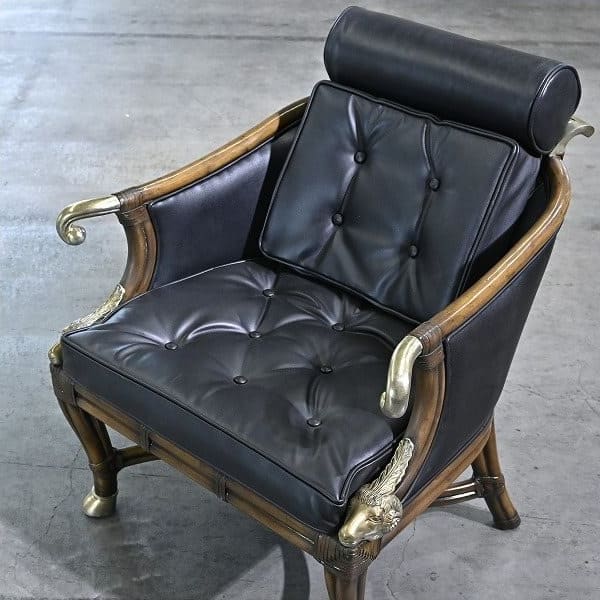 Vintage Loungechair von Maitland-Smith mit Messing-Applikationen