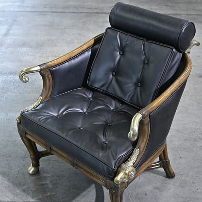 Vintage Loungechair von Maitland-Smith mit Messing-Applikationen