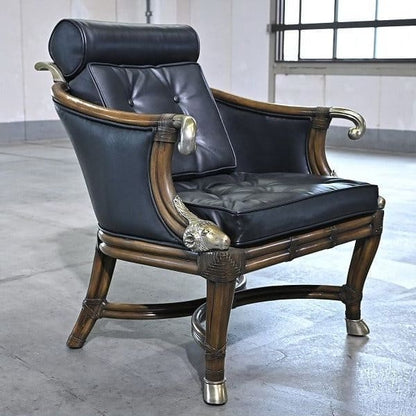 Vintage Loungechair von Maitland-Smith mit Messing-Applikationen