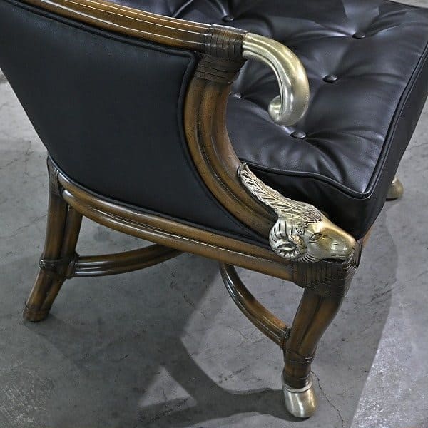 Vintage Loungechair von Maitland-Smith mit Messing-Applikationen