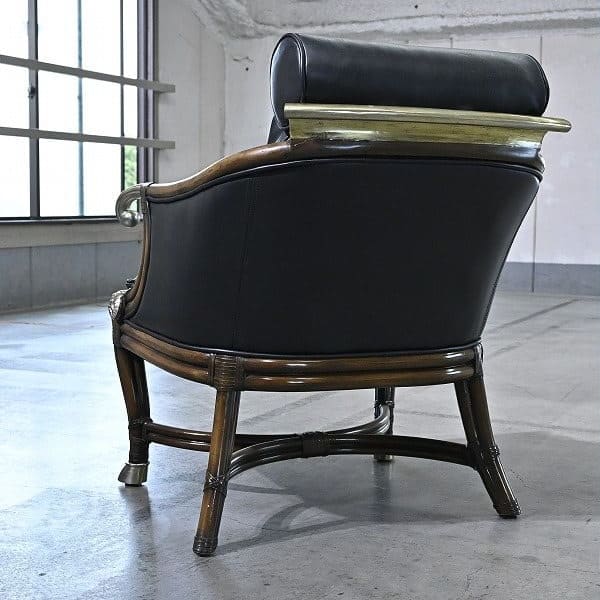 Vintage Loungechair von Maitland-Smith mit Messing-Applikationen