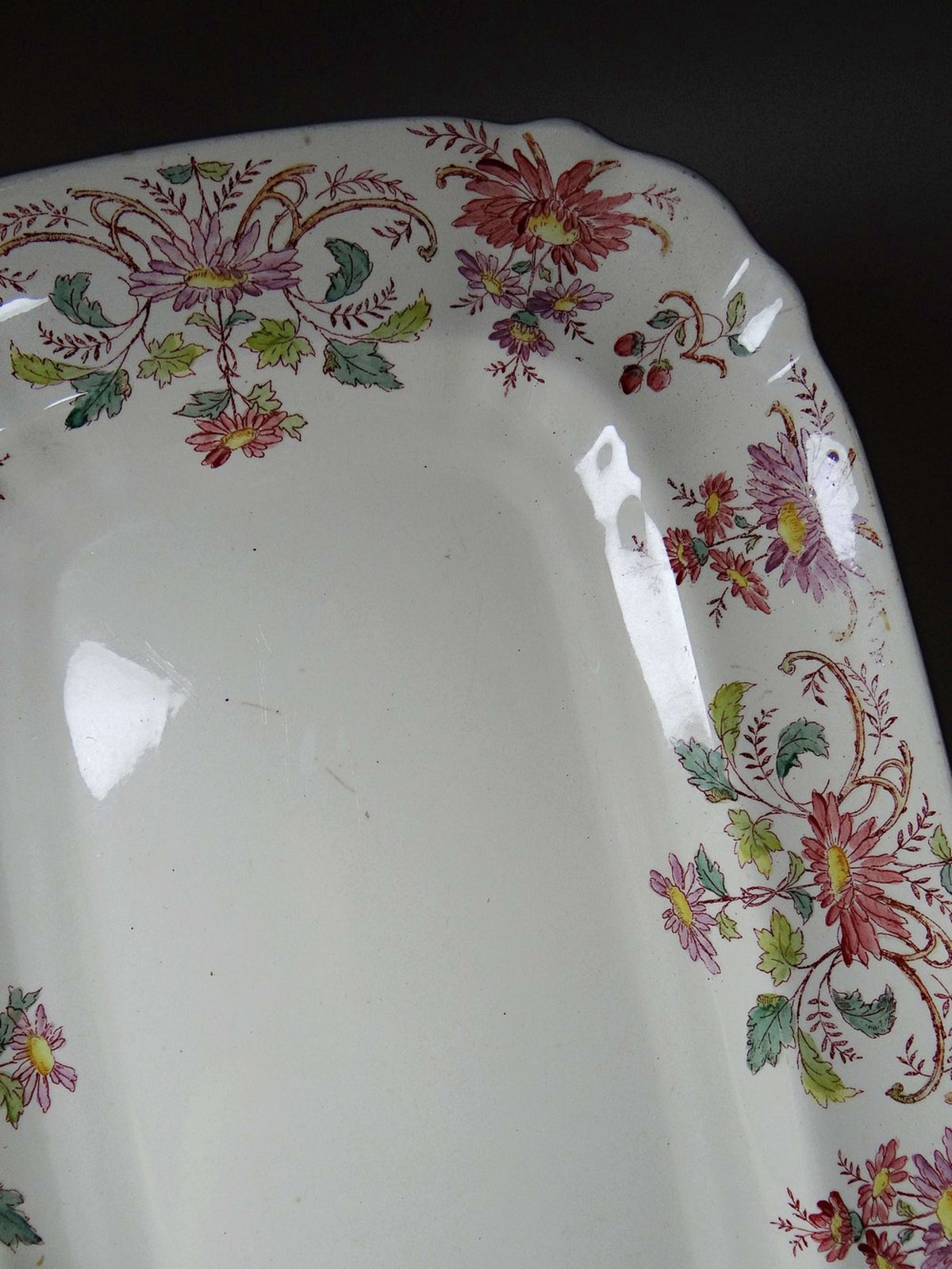 Vintage Servierplatte "Pâquerettes" von Longchamp, Art Nouveau
