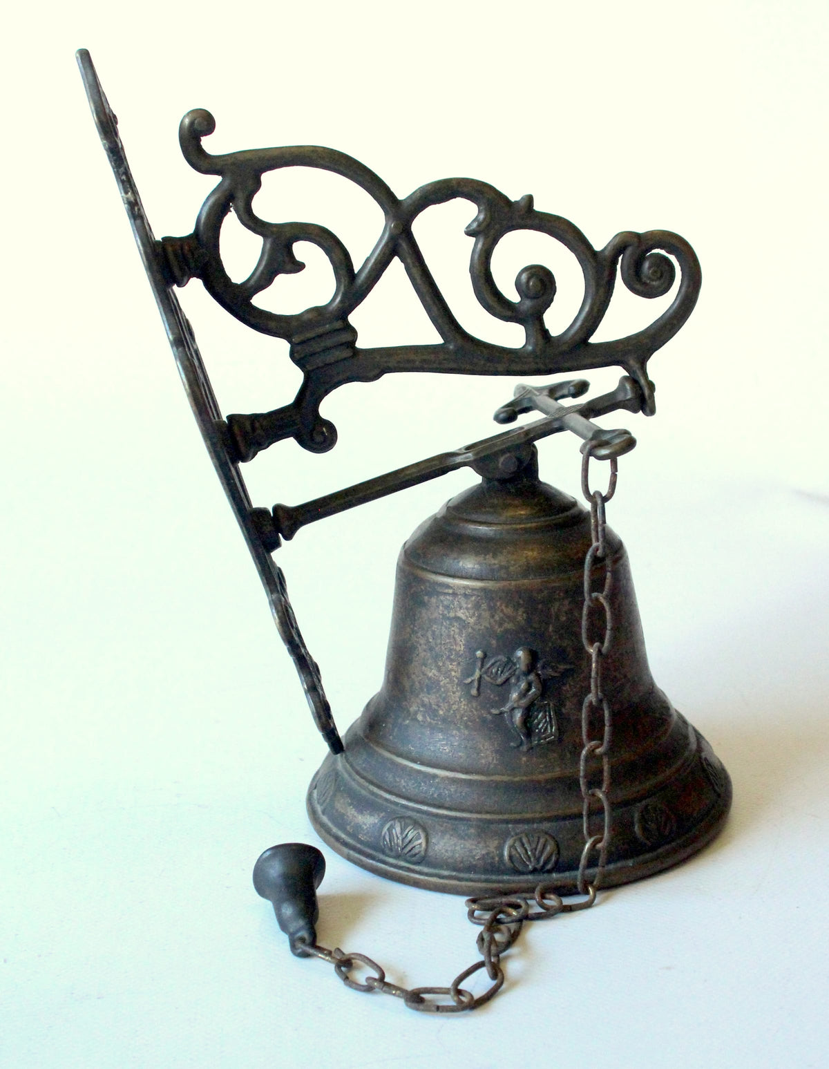 Vintage Glocke Bronze mit Wandhalterung