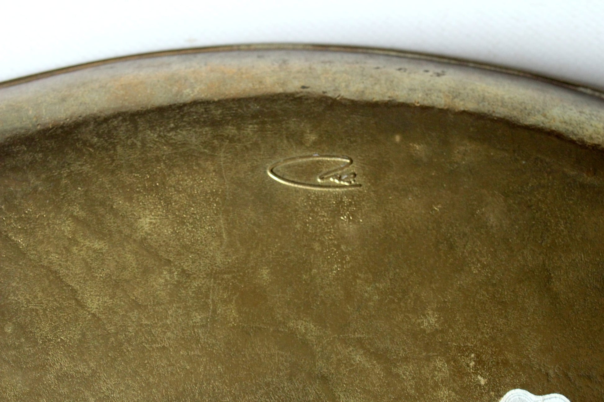 Vintage Serviertablett aus Massiv-Messing von Collini