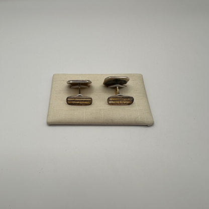 Vintage Manschettenknopf mit Perlmutt-Inlay aus 925er Silber