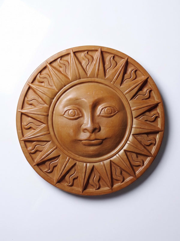 Vintage Wandrelief Sonnengesicht aus Terrakotta von Mak Marazzi