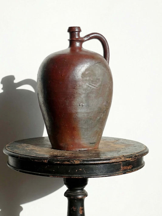 Vintage Dekoration Jarre aus Normandie Steinzeug bordeaux Emaille, glänzend, 1920-30er