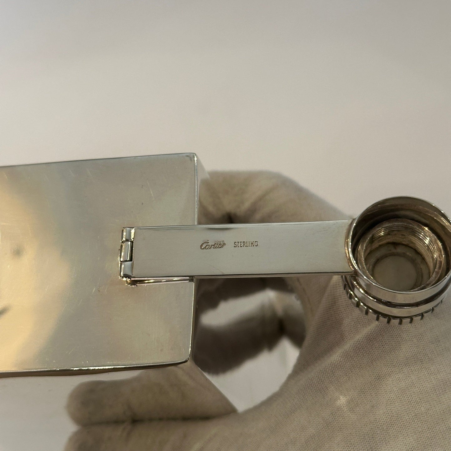 Vintage hip flask sterling silver by Cartier Silver