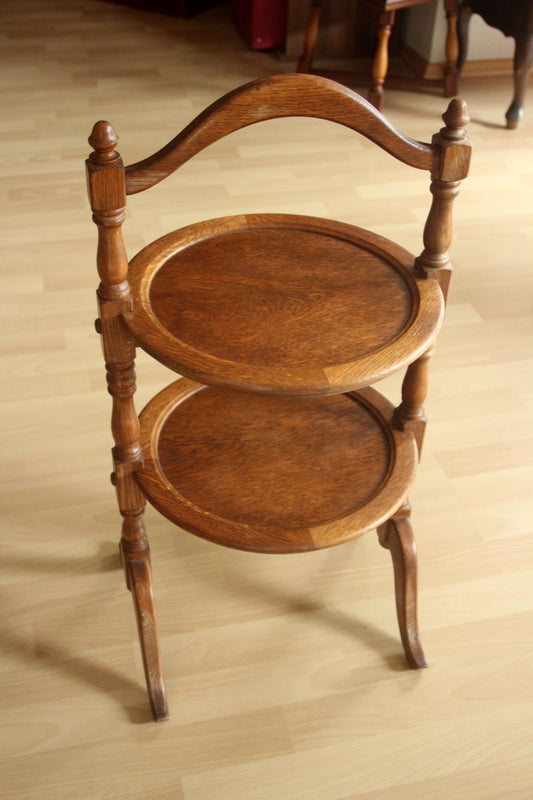 Vintage Etagere Beistelltisch aus Eiche, 1940er