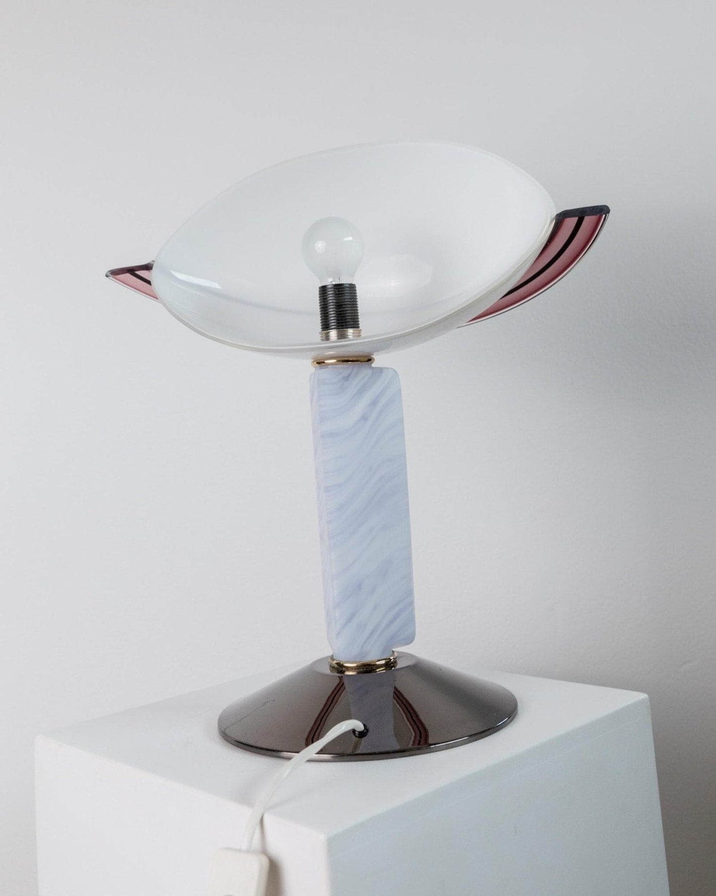 Vintage Tischlampe Murano Glas Memphis Stil Italien 1980er Jahre