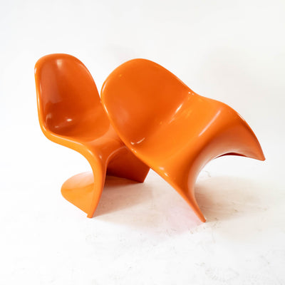 "S-Chair" set of 2 by Verner Panton for Vitra, orange